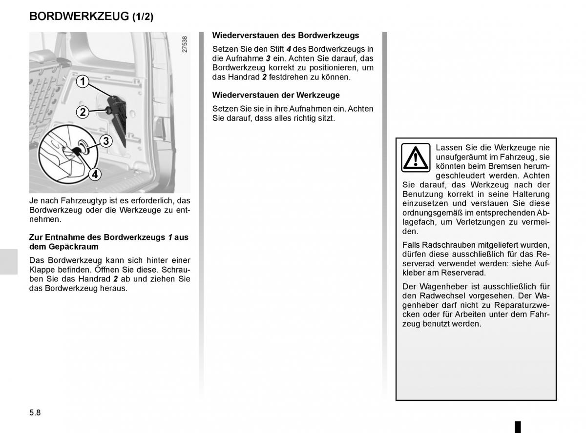 Renault Kangoo II 2 Handbuch / page 194