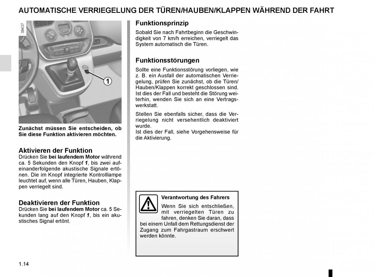 Renault Kangoo II 2 Handbuch / page 20