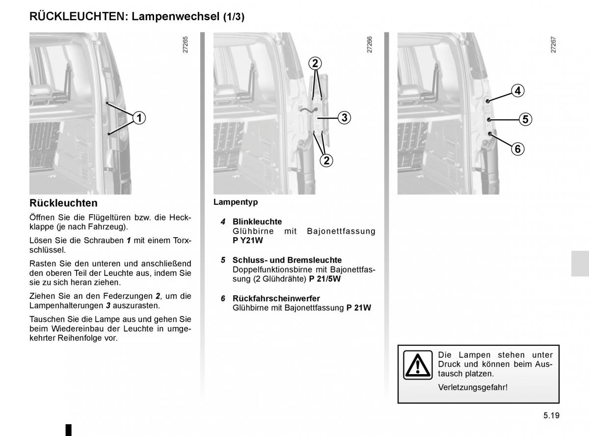 Renault Kangoo II 2 Handbuch / page 205