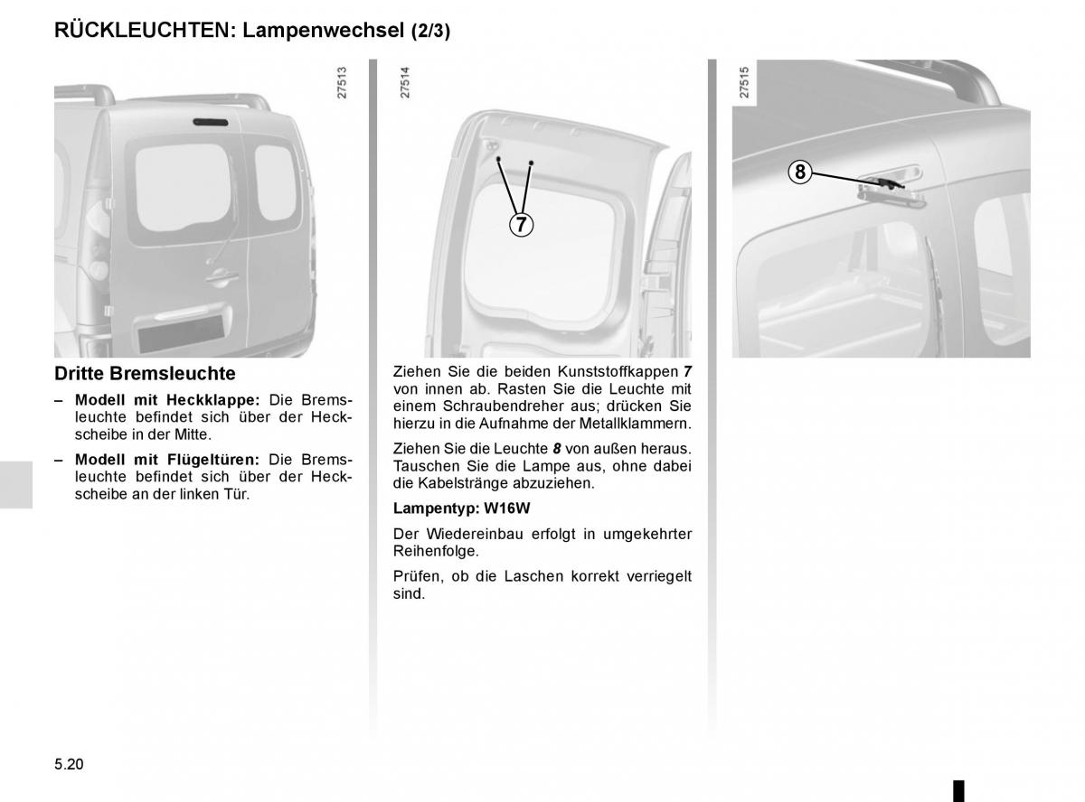 Renault Kangoo II 2 Handbuch / page 206