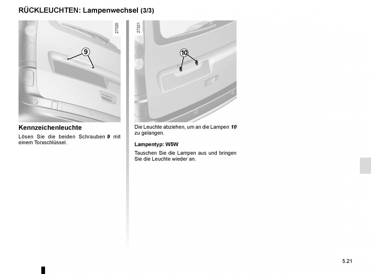 Renault Kangoo II 2 Handbuch / page 207