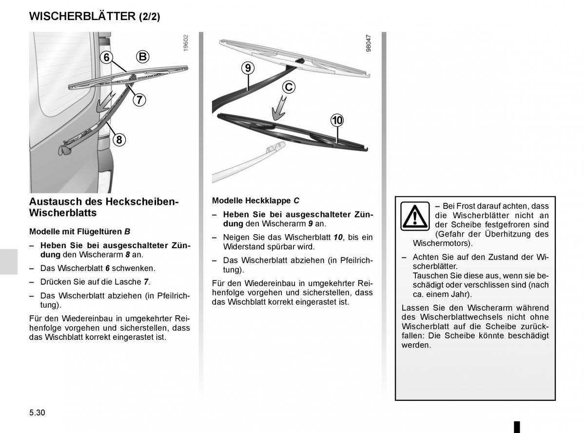 Renault Kangoo II 2 Handbuch / page 216