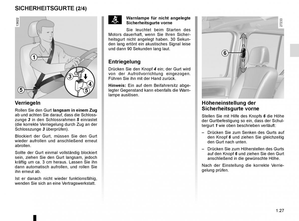 Renault Kangoo II 2 Handbuch / page 33