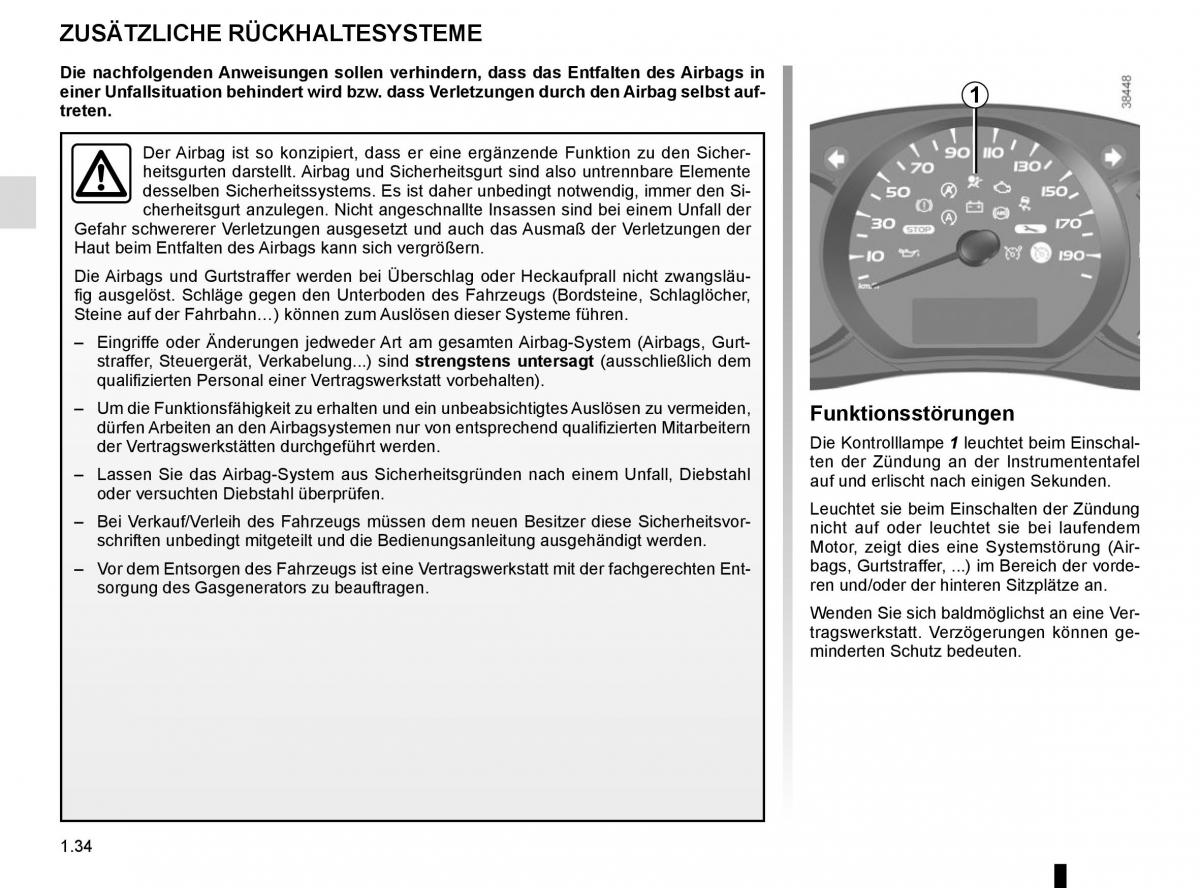 Renault Kangoo II 2 Handbuch / page 40