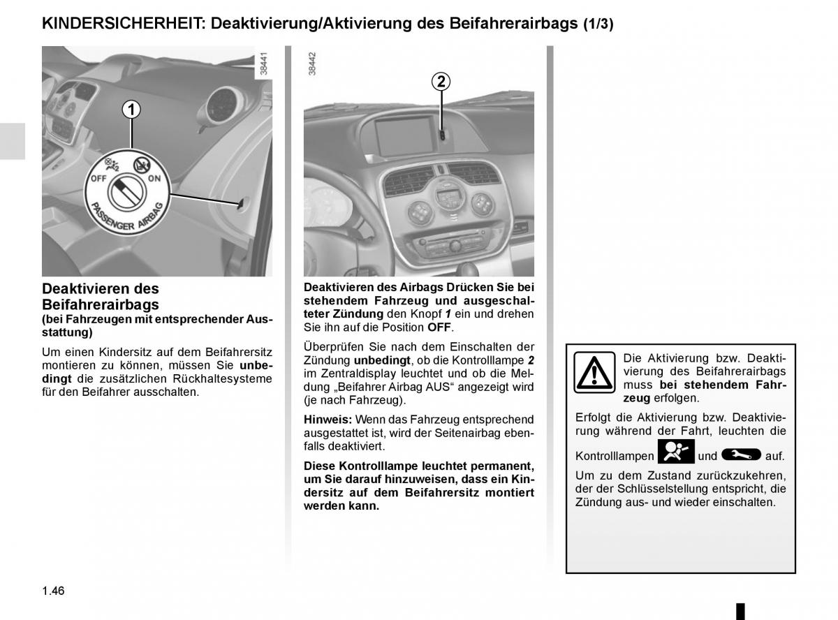 Renault Kangoo II 2 Handbuch / page 52