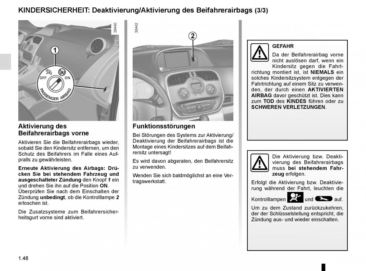 Renault Kangoo II 2 Handbuch / page 54