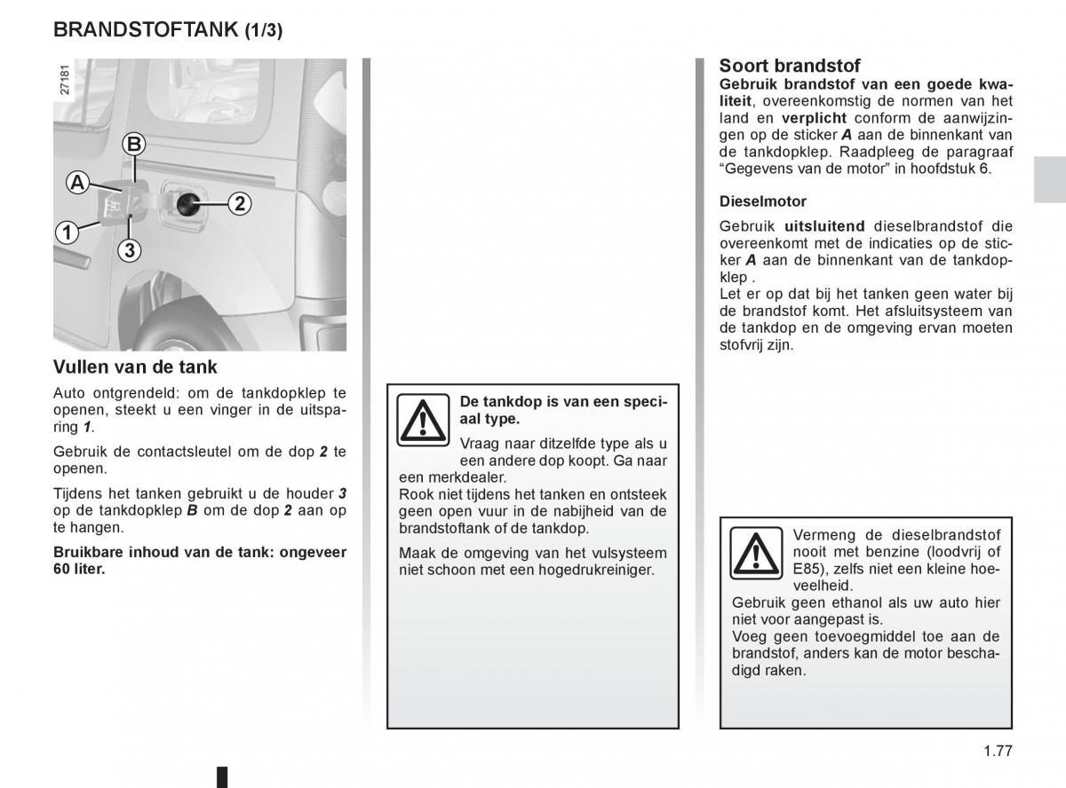 Renault Kangoo II 2 handleiding / page 83