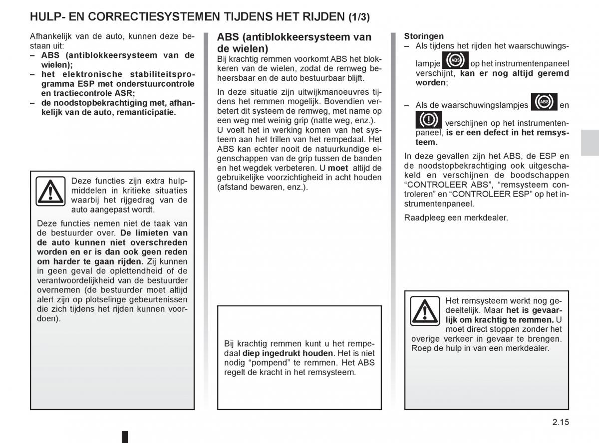 Renault Kangoo II 2 handleiding / page 101