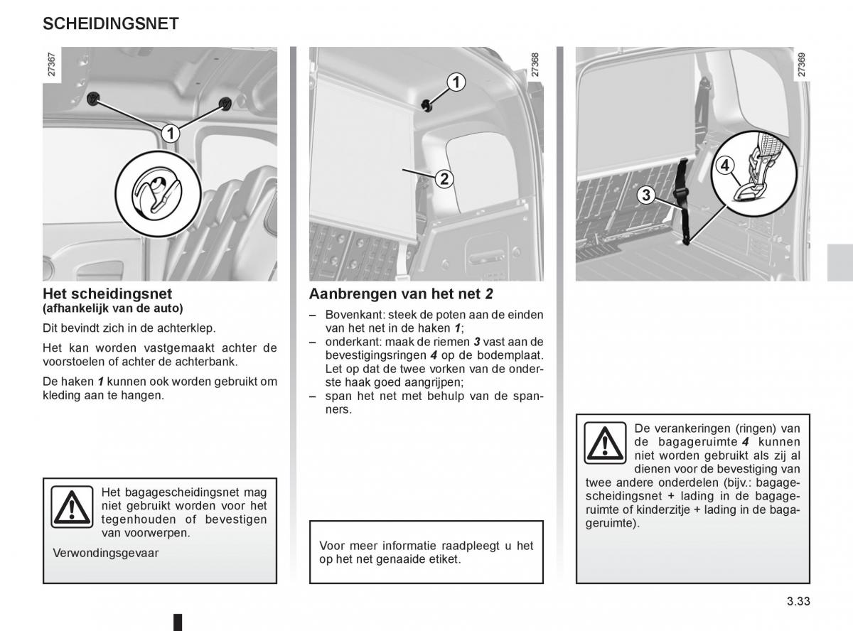 Renault Kangoo II 2 handleiding / page 149