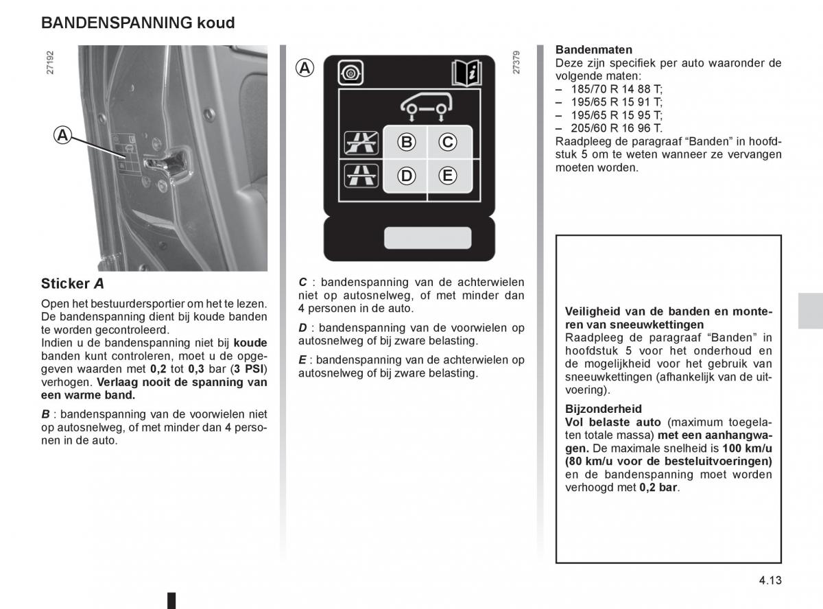 Renault Kangoo II 2 handleiding / page 165