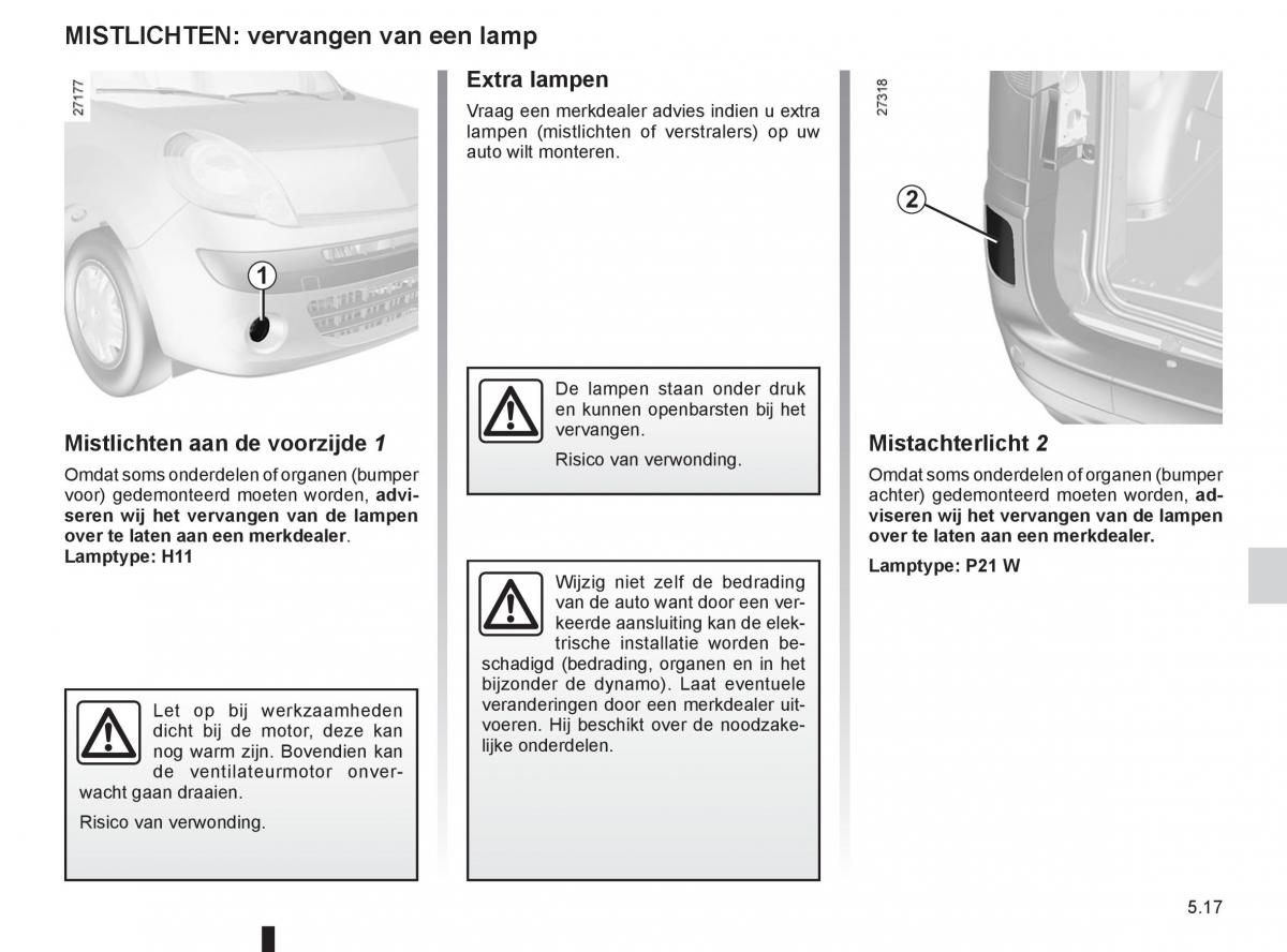 Renault Kangoo II 2 handleiding / page 187