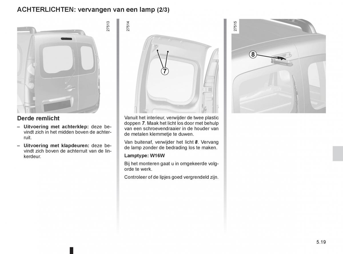 Renault Kangoo II 2 handleiding / page 189