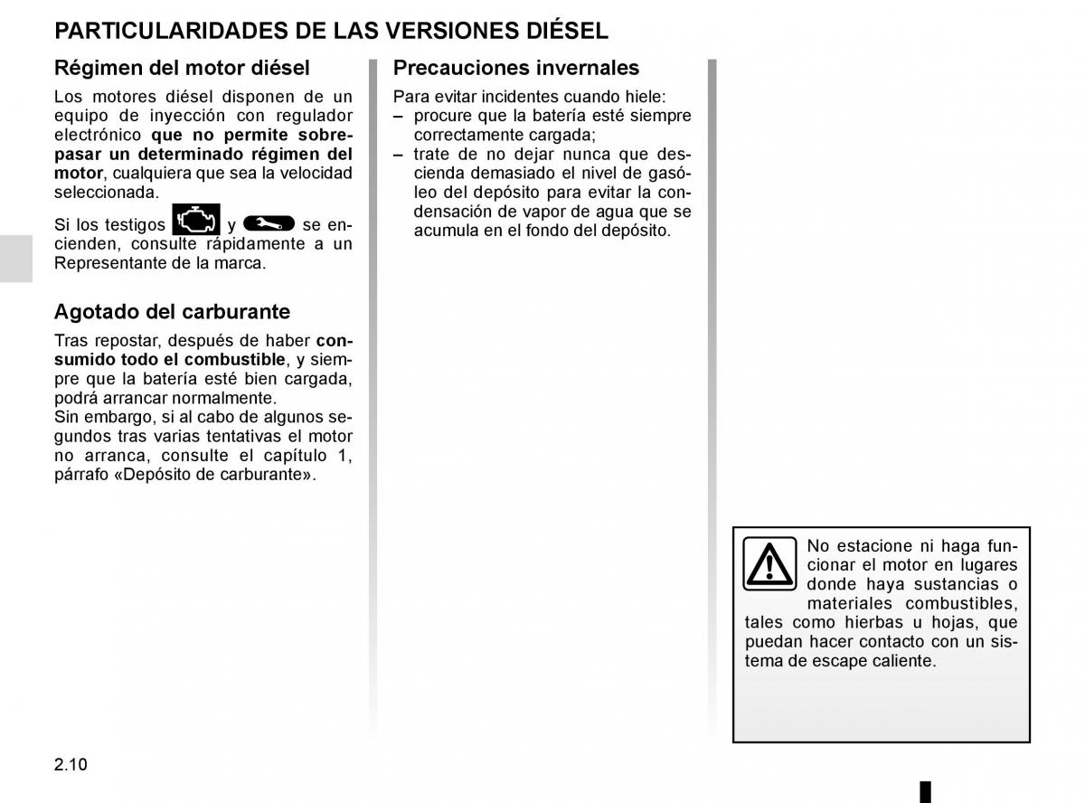 Renault Kangoo II 2 manual del propietario / page 100