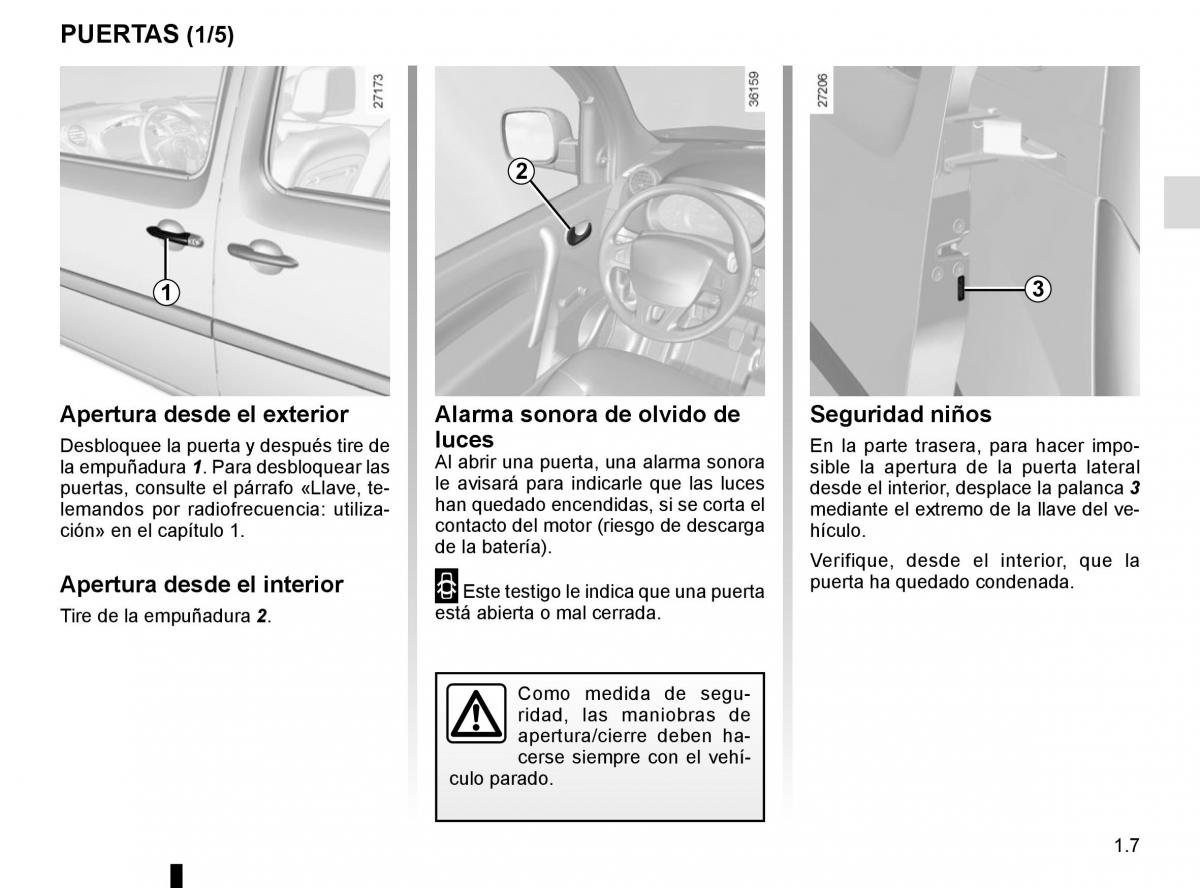 Renault Kangoo II 2 manual del propietario / page 13