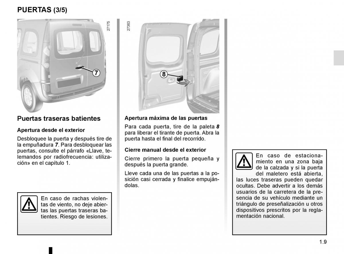 Renault Kangoo II 2 manual del propietario / page 15