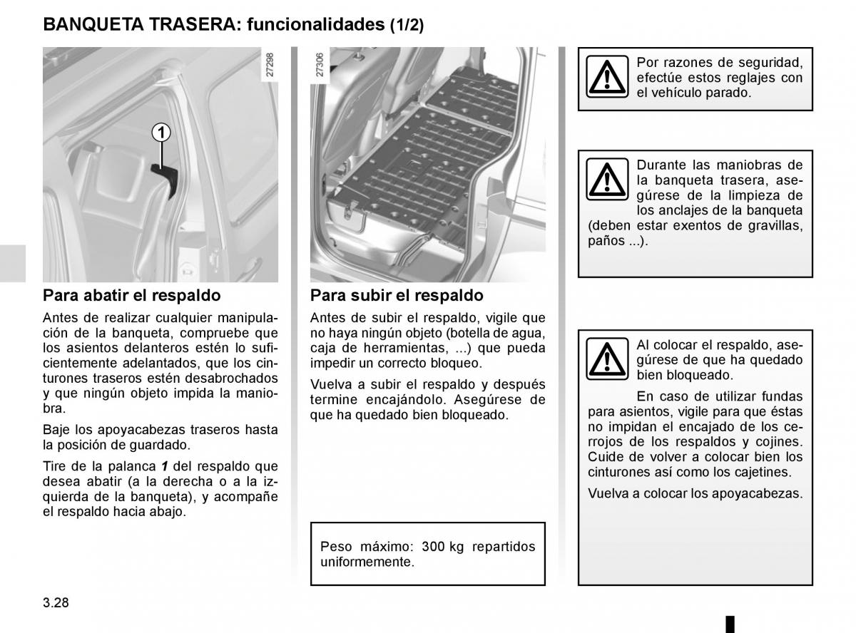 Renault Kangoo II 2 manual del propietario / page 160