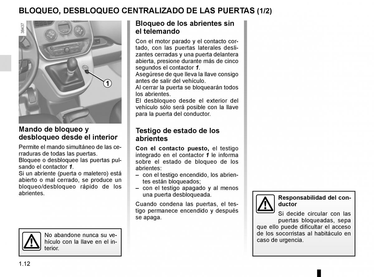 Renault Kangoo II 2 manual del propietario / page 18