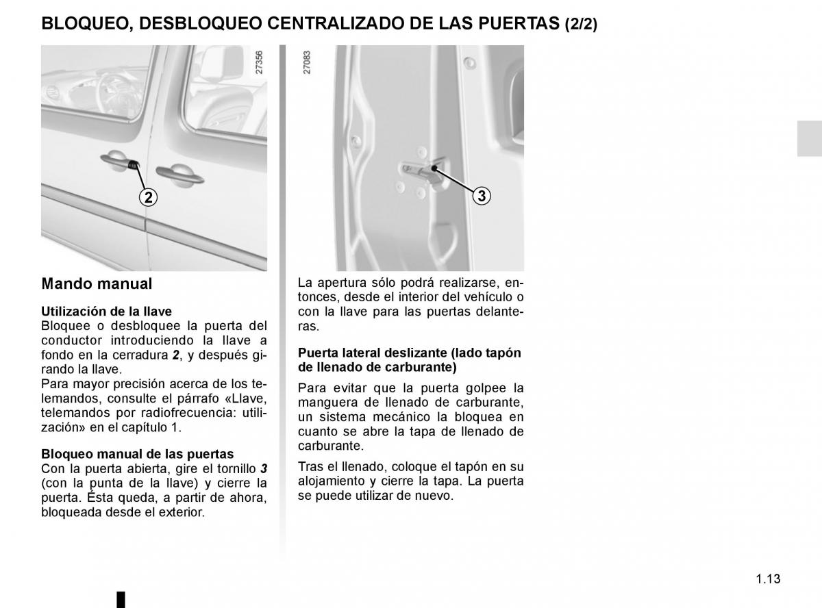 Renault Kangoo II 2 manual del propietario / page 19