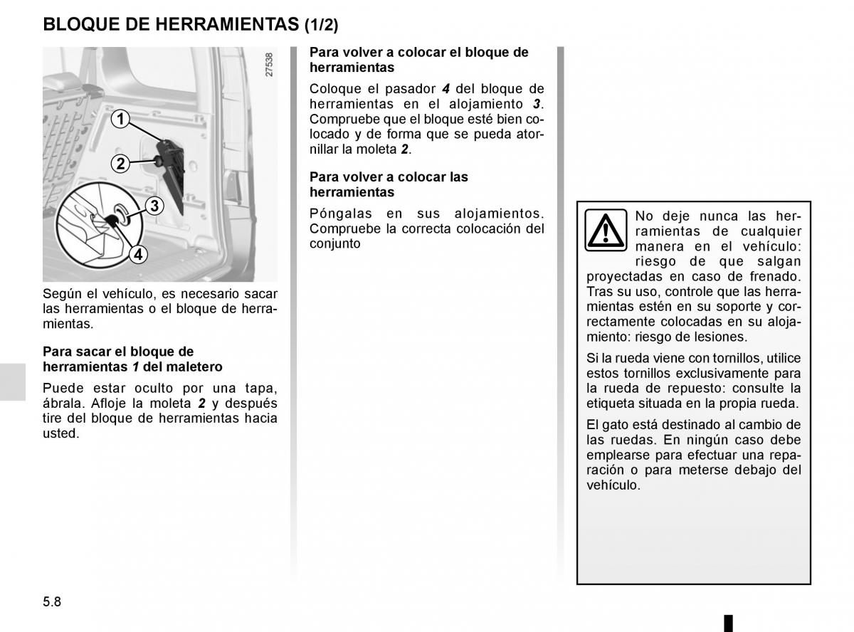 Renault Kangoo II 2 manual del propietario / page 194