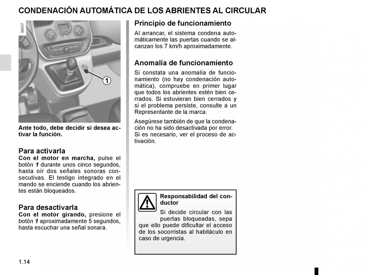 Renault Kangoo II 2 manual del propietario / page 20