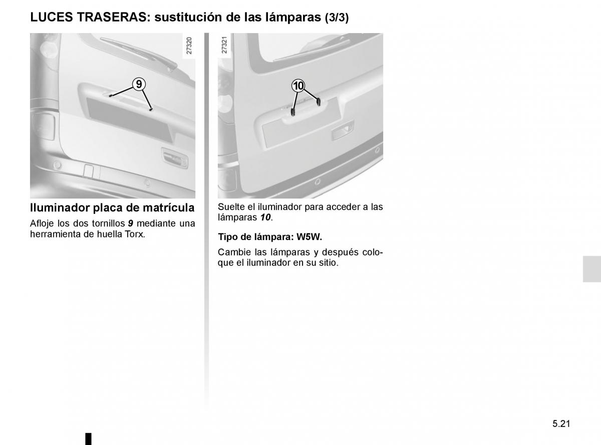 Renault Kangoo II 2 manual del propietario / page 207