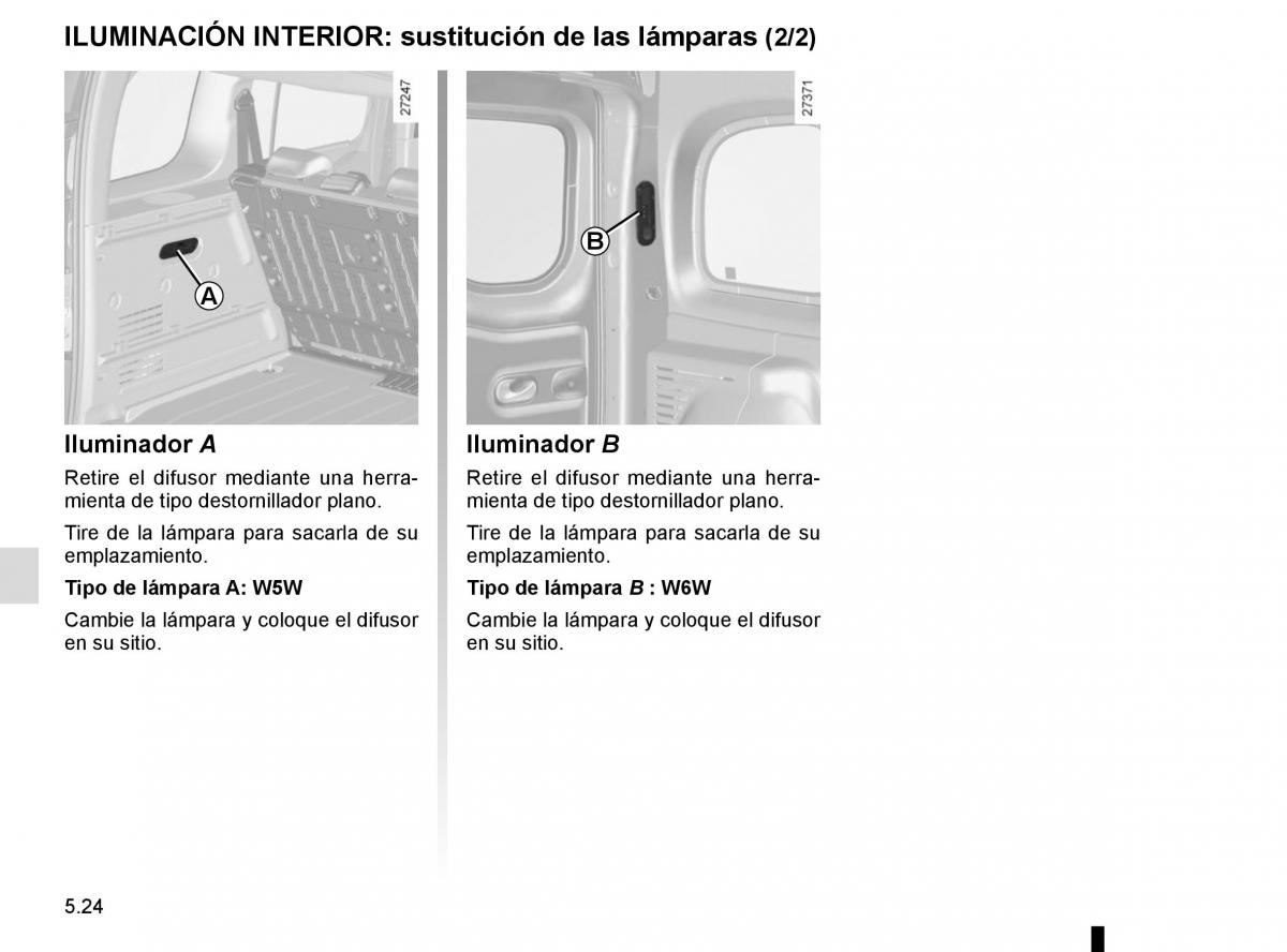 Renault Kangoo II 2 manual del propietario / page 210