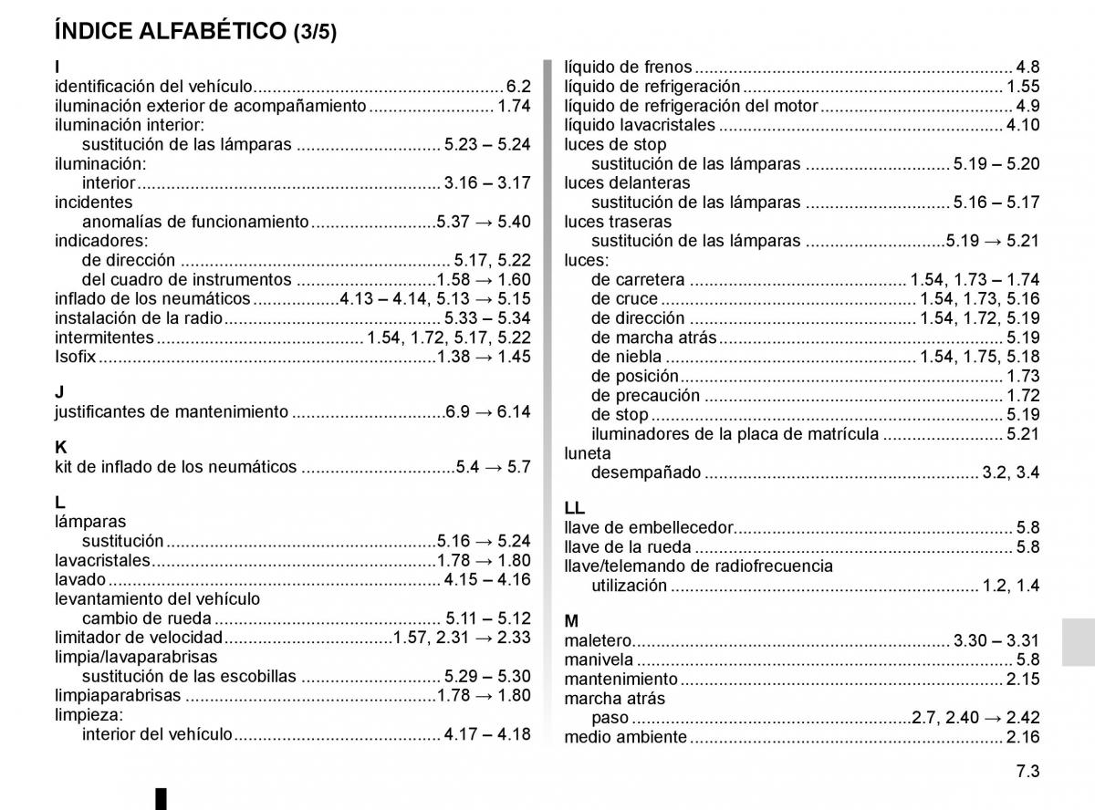 Renault Kangoo II 2 manual del propietario / page 249