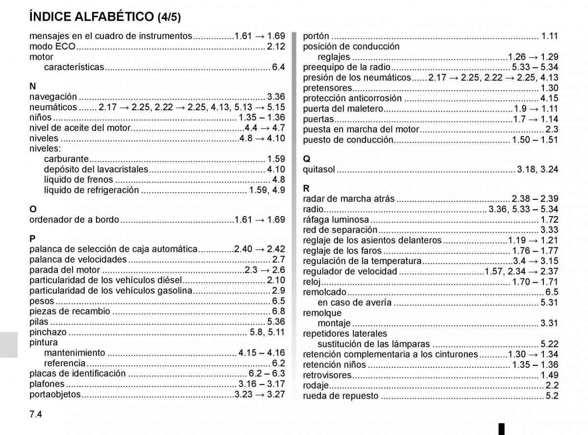 Renault Kangoo II 2 manual del propietario / page 250