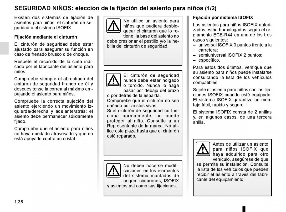 Renault Kangoo II 2 manual del propietario / page 44