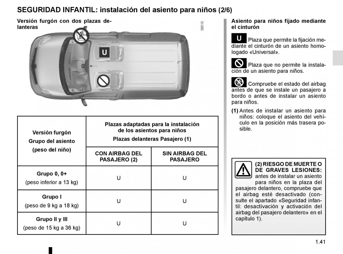 Renault Kangoo II 2 manual del propietario / page 47