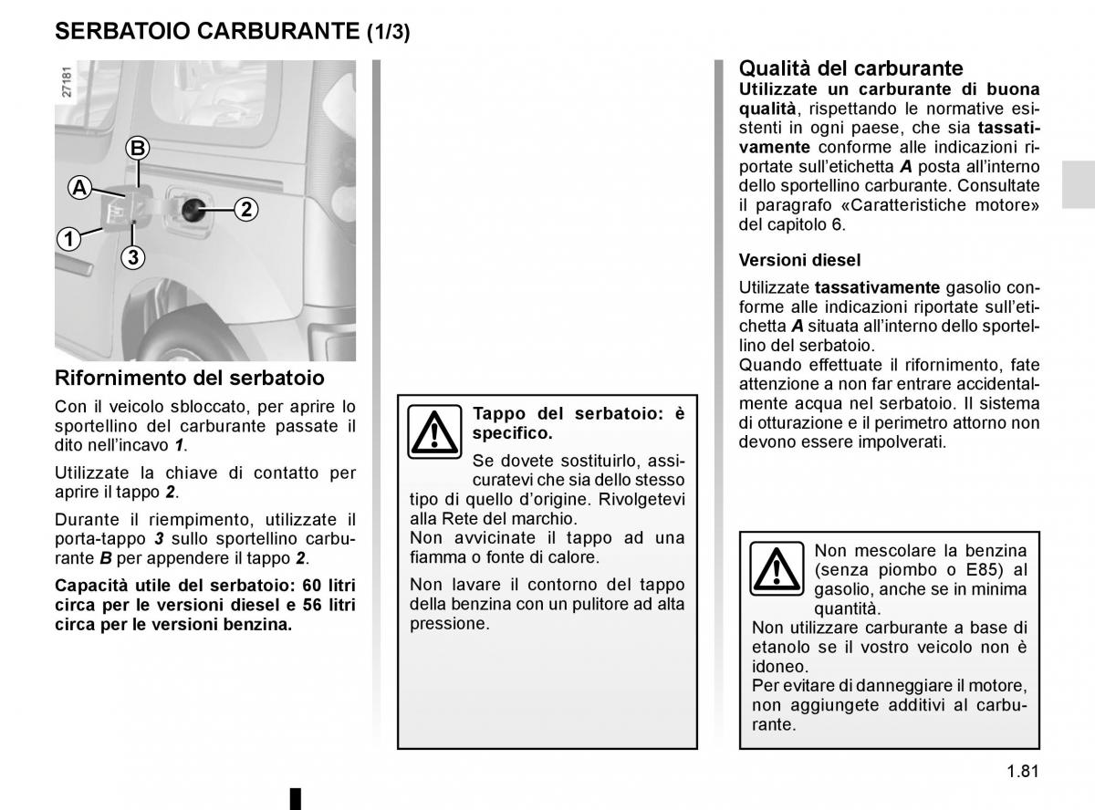 Renault Kangoo II 2 manuale del proprietario / page 87