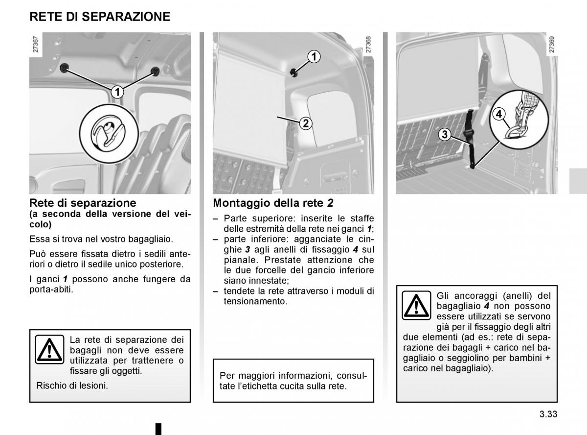 Renault Kangoo II 2 manuale del proprietario / page 165