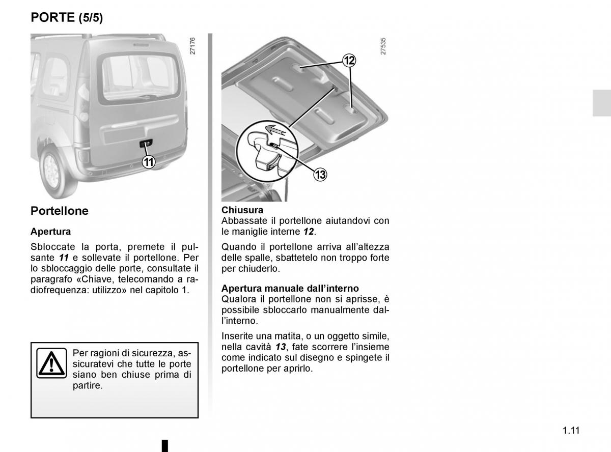 Renault Kangoo II 2 manuale del proprietario / page 17