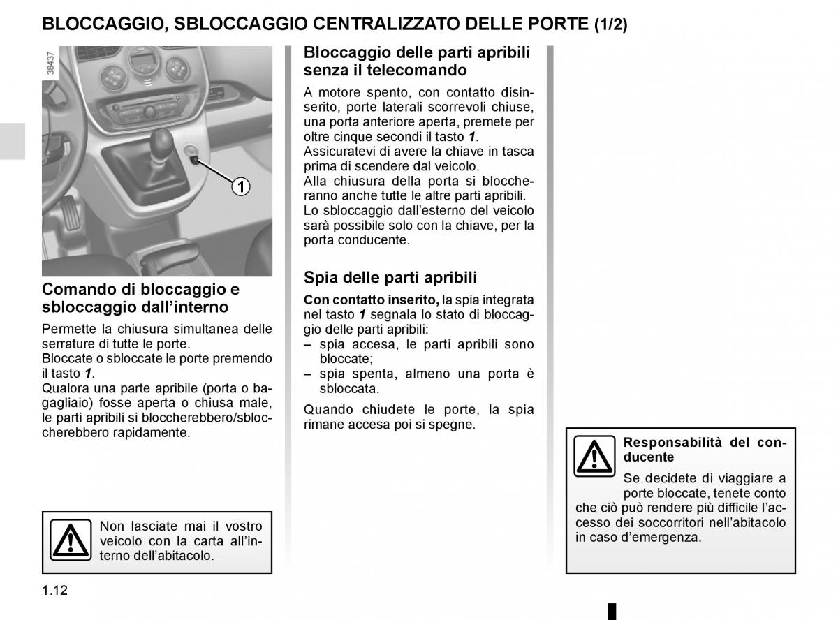 Renault Kangoo II 2 manuale del proprietario / page 18