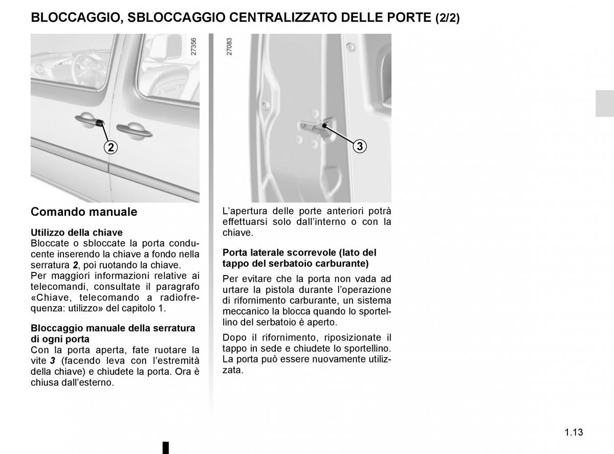 Renault Kangoo II 2 manuale del proprietario / page 19