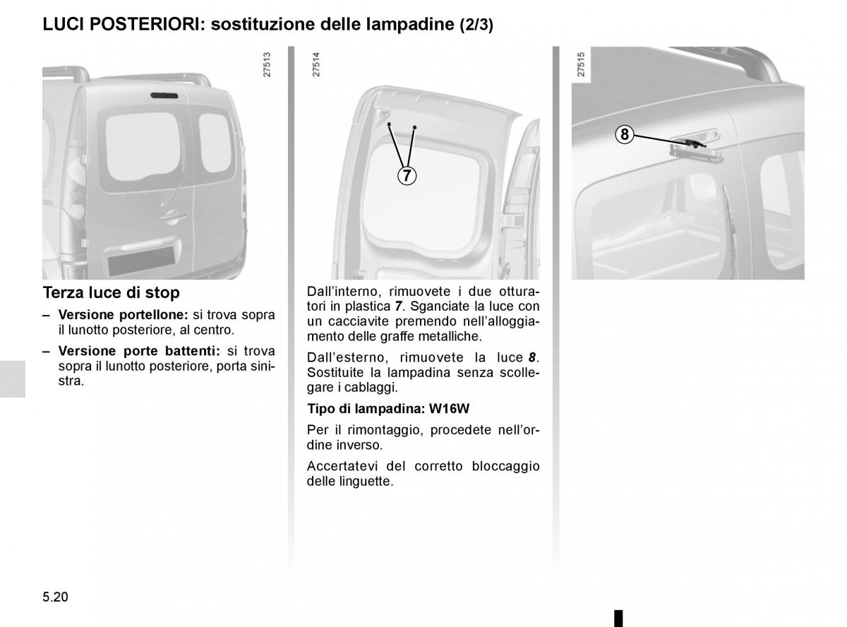 Renault Kangoo II 2 manuale del proprietario / page 206