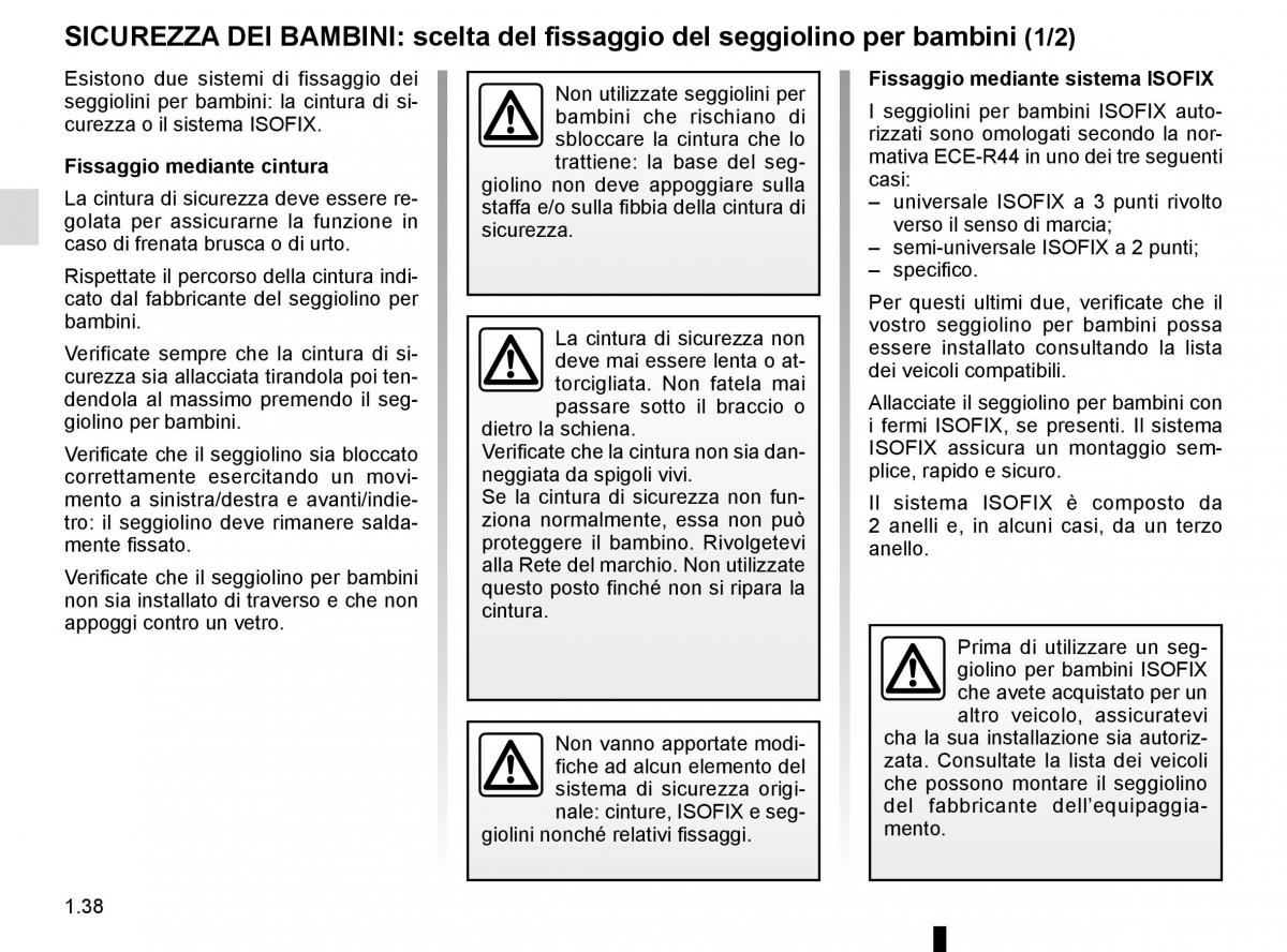 Renault Kangoo II 2 manuale del proprietario / page 44