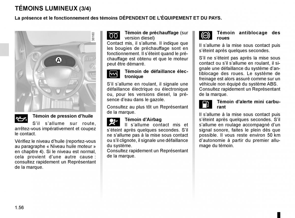 Renault Kangoo II 2 manuel du proprietaire / page 62