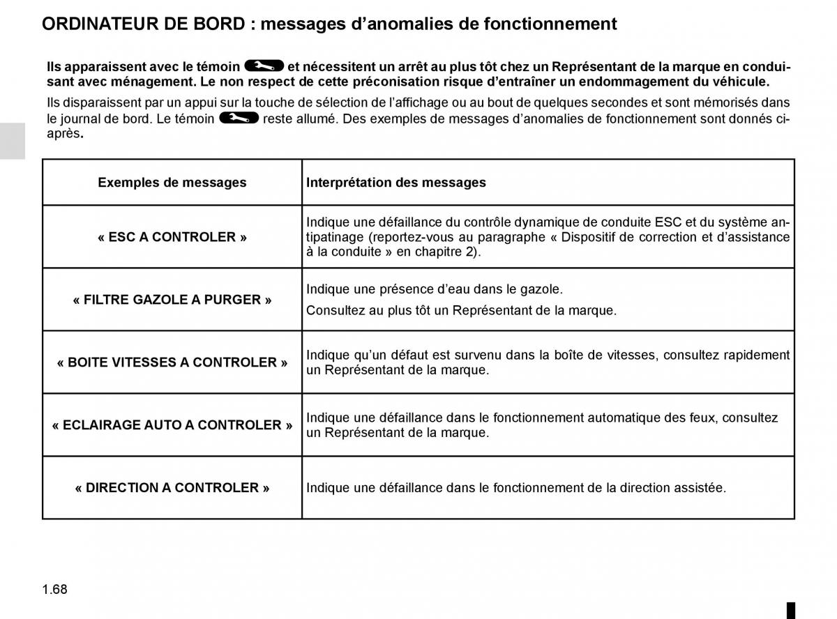 Renault Kangoo II 2 manuel du proprietaire / page 74