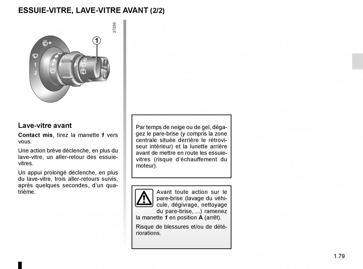 Renault Kangoo II 2 manuel du proprietaire / page 85