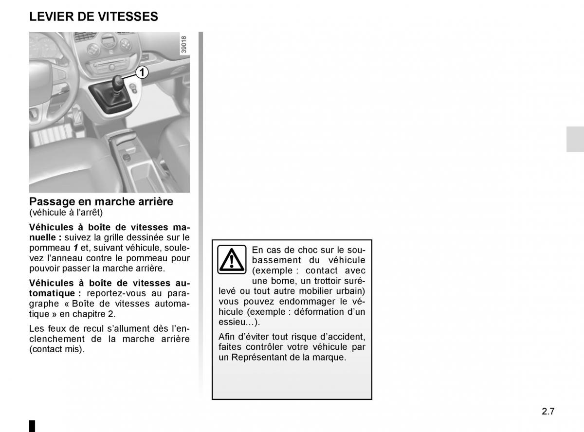 Renault Kangoo II 2 manuel du proprietaire / page 97