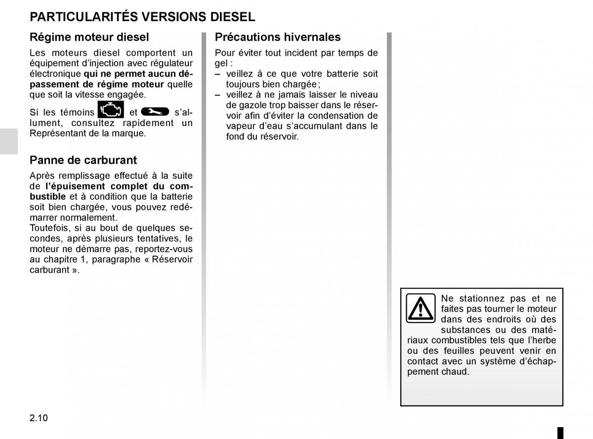 Renault Kangoo II 2 manuel du proprietaire / page 100