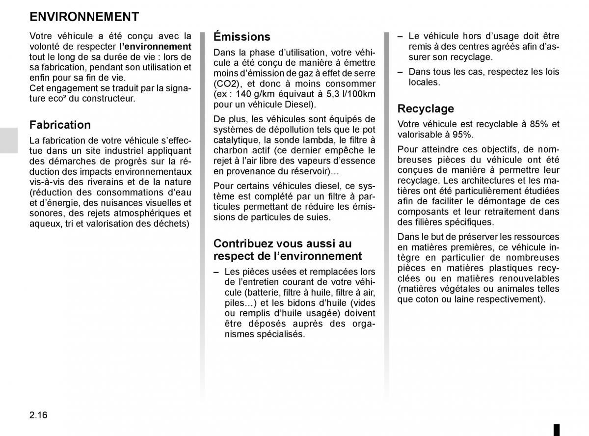 Renault Kangoo II 2 manuel du proprietaire / page 106