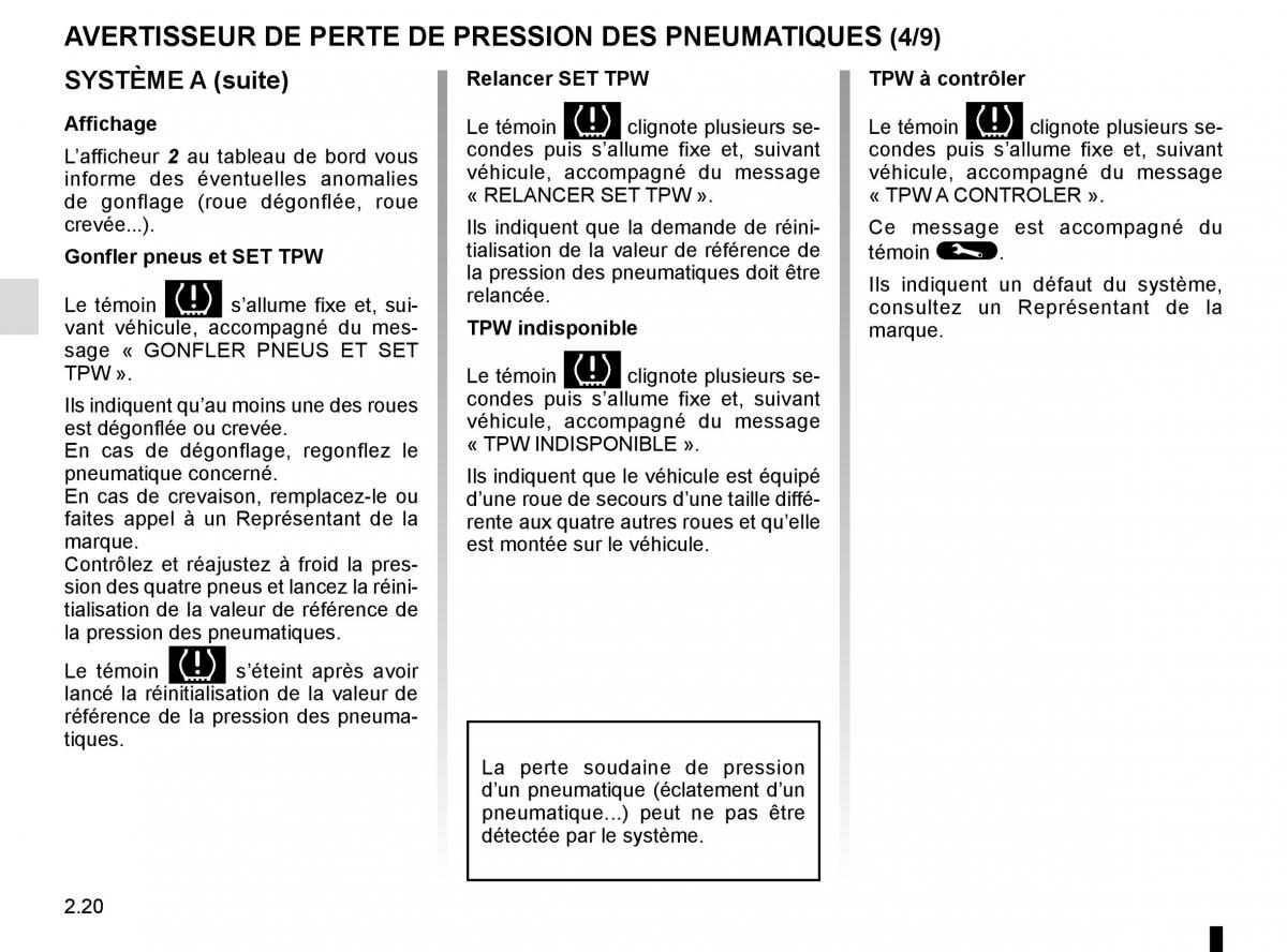 Renault Kangoo II 2 manuel du proprietaire / page 110