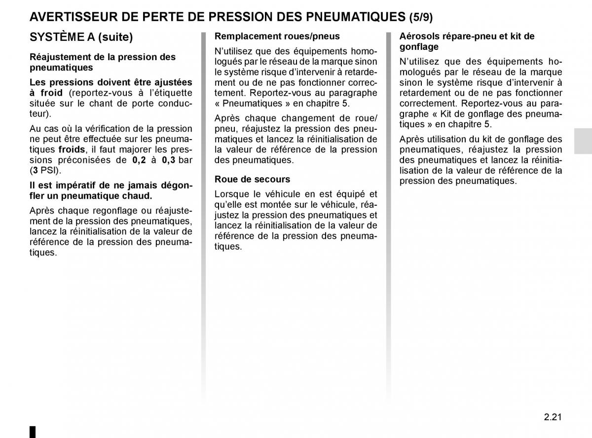 Renault Kangoo II 2 manuel du proprietaire / page 111