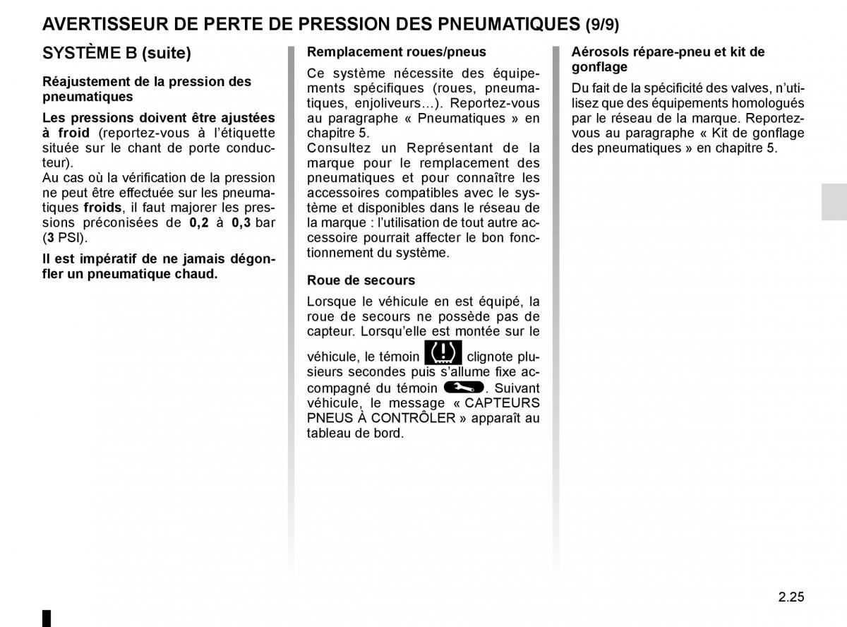 Renault Kangoo II 2 manuel du proprietaire / page 115