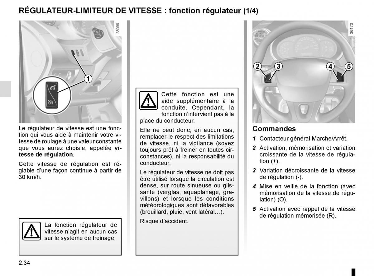 Renault Kangoo II 2 manuel du proprietaire / page 124