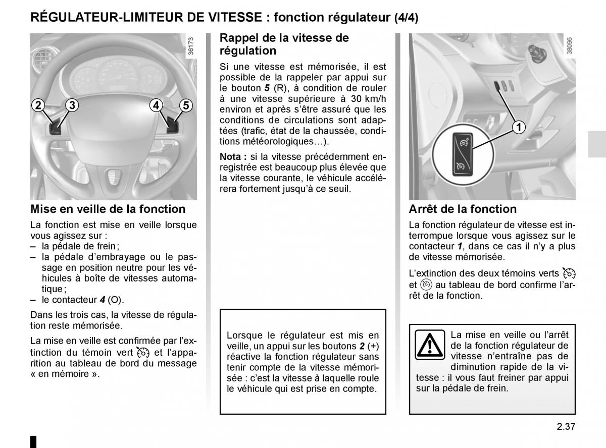 Renault Kangoo II 2 manuel du proprietaire / page 127