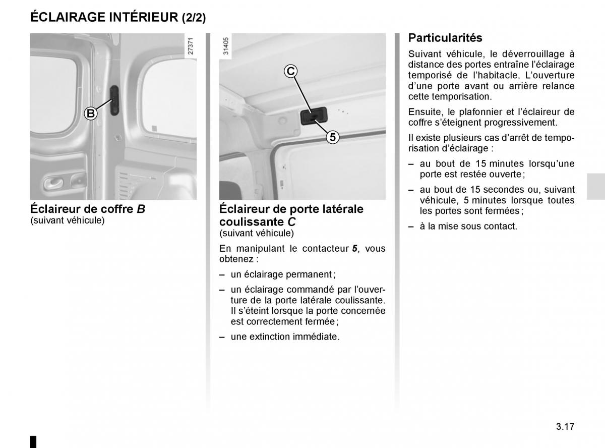 Renault Kangoo II 2 manuel du proprietaire / page 149