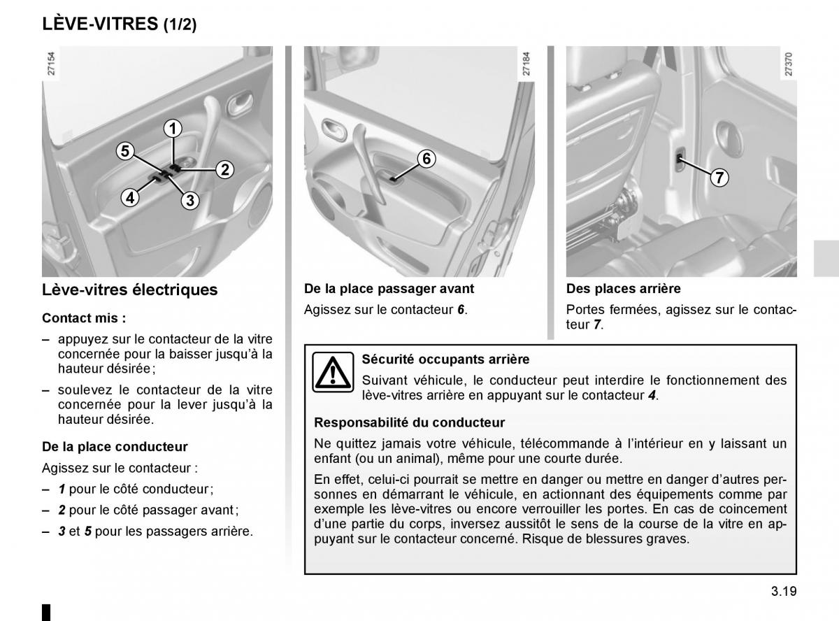 Renault Kangoo II 2 manuel du proprietaire / page 151